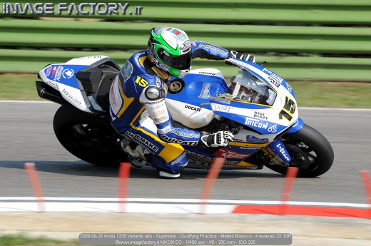 2009-09-26 Imola 1335 Variante alta - Superbike - Qualifyng Practice - Matteo Baiocco - Kawasaki ZX 10R